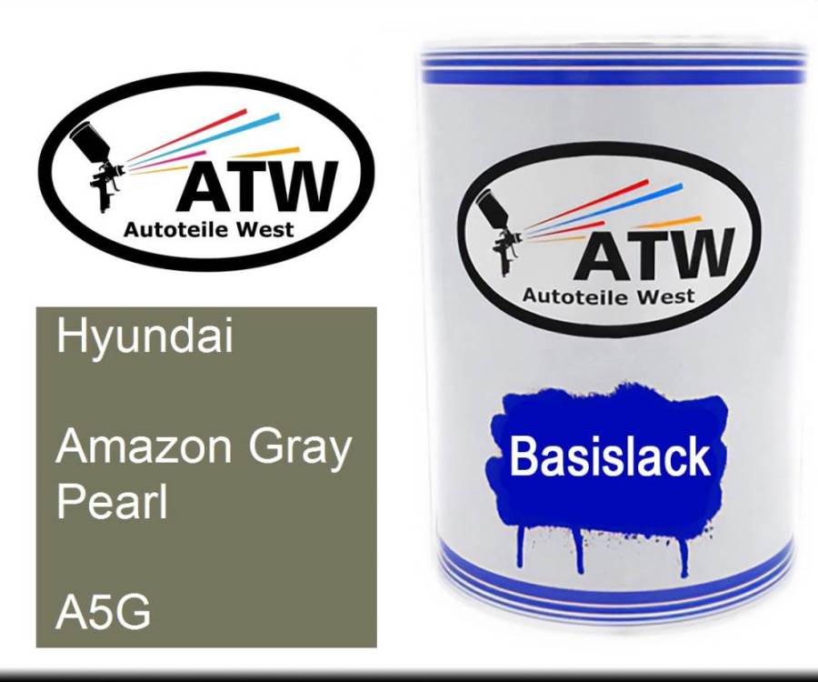 Hyundai, Amazon Gray Pearl, A5G: 500ml Lackdose, von ATW Autoteile West.